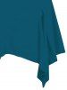Robe à Capuche Asymétrique Tribale Géométrique Imprimée à Ourlet Asymétrique - Bleu XXL | NOUS 14
