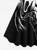 Plus Size 3D Wizard Tree Print Halloween Tank Dress -  