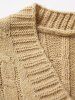 Solid Color Cable Twist Knit Button Up Sweater Cardigan -  