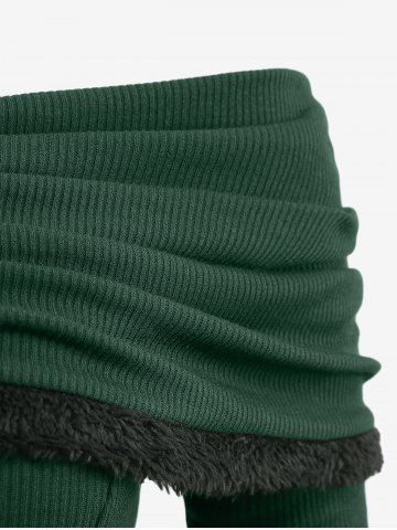 Plus Size Turndown Collar Ribbed Lace Up Ruched Handkerchief Solid Tee