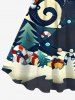 Robe à Bretelles Imprimé Élément de Noël Grande Taille - Bleu profond 6X