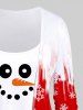 Plus Size Christmas Snowman Snowflake Colorblock Print 2 In 1 Tee -  