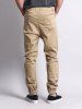 Men's Daily Casual Solid Color Slant Pockets Drawstring Beam Feet Pants -  