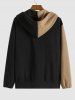 Two Tone Colorblock Smile Face Embroidery Halloween Polar Fleece Hoodie Jacket -  