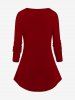 Plus Size Christmas Ball Snowman Star Glitter Printed Raglan Sleeves T-shirt and Flare Pants Outfit -  