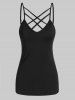 Halloween Ghost Face Print Skew Collar T-shirt And Lattice Camisole Set -  