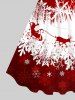 Plus Size Elk Snowflake Star Print Christmas Ombre Tank Dress -  