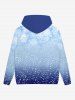 Gothic Glitter Snowflake Snowman Print Pocket Ombre Drawstring Christmas Fleece Lining Hoodie For Men -  