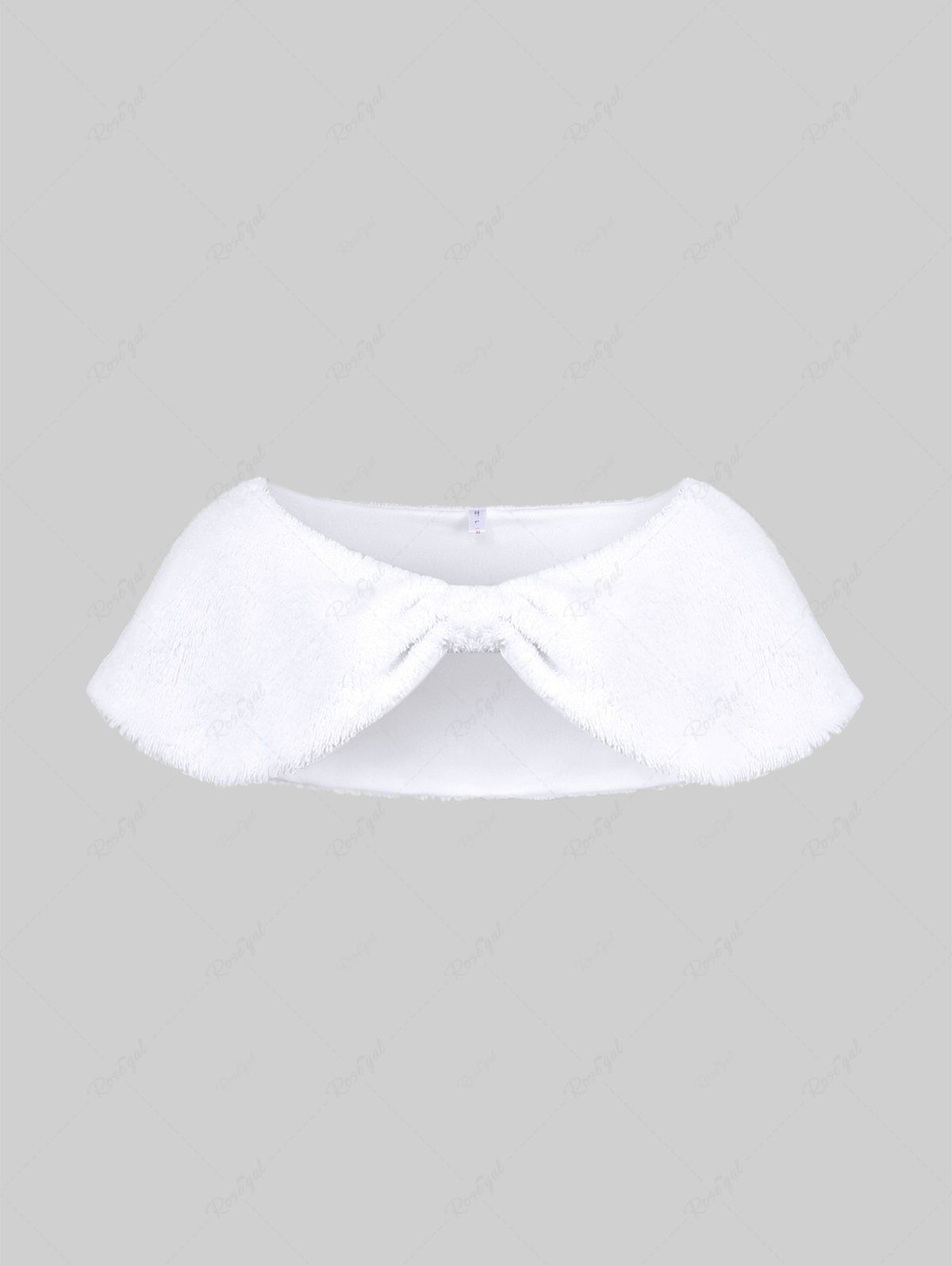 Affordable Plus Size Bowknot Shaped Ruched Fleece Cape  