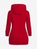 Sweat à Capuche Etoile Gants Rayé Imprimés Bouclé Grande Taille avec Poche Kangourou - Rouge 6XL