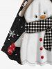Robe Débardeur à Imprimé Bonhomme de Neige et Oiseaux et Flocons de Neige de Noël Grande-Taille - Noir 6X