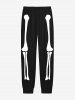 Gothic Halloween Skeleton Print T-shirt and Jogger Pants Pajama Set For Men -  