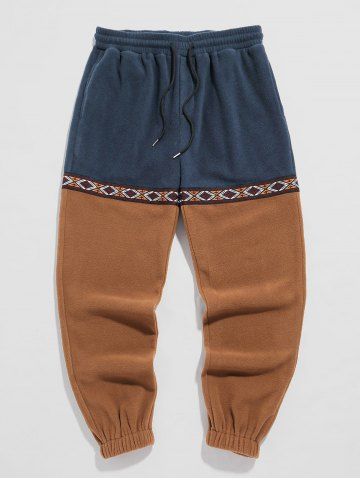 Colorblock Jacquard Polar Fleece Beam Feet Pants
