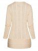 Twisted Knit Plaid Print Crossover Faux Twinset Sweater -  