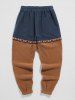 Colorblock Jacquard Polar Fleece Beam Feet Pants -  