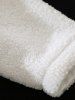 Men's Letter Printed Reversible PU Leather Fluffy Faux Sherpa Teddy Fleece Zip Fly Coat -  
