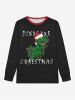 Gothic Christmas Hat Dinosaur Tree Floral Print T-shirt and Jogger Pants Pajama Set For Men -  