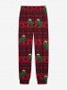 Gothic Christmas Hat Dinosaur Tree Floral Print T-shirt and Jogger Pants Pajama Set For Men -  