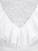 Gothic Floral Lace Panel Balloon Sleeves Ruffles Ruched Solid A Line Midi Dress -  