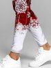 Christmas Snowflake Print Elastic Waist Long Leggings -  