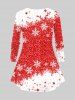 T-shirt Sapin de Noël Brillant Lettre Imprimée de Grande Taille à Paillettes - Rouge M