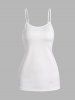 Double Breasted Asymmetrical Longline Top and Adjustable Strap Camisole Set -  