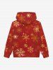Sweat à Capuche Gothique Zippé Flocon de Neige de Noël Imprimé pour Homme - Rouge L