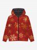 Sweat à Capuche Gothique Zippé Flocon de Neige de Noël Imprimé pour Homme - Rouge XL
