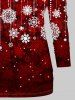 Christmas Snowflake Print Skew Collar T-shirt And Lattice Basic Camisole Set -  
