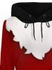 Robe à Capuche à Lacets avec Ceinture Imprimé 3D de Noël - Rouge S | États-Unis 4