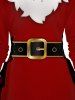 Christmas Belted 3D Print Lace Up Hoodie Dress -  