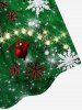 Plus Size Christmas Ball Light Snowflake Sparkling Sequin Glitter 3D Print Tank Party Dress -  