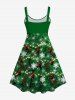 Plus Size Christmas Ball Light Snowflake Sparkling Sequin Glitter 3D Print Tank Party Dress -  