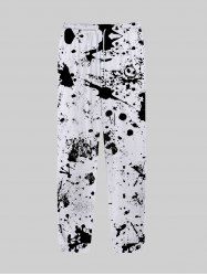 Gothic Ink Painting Splatter Print Drawstring Pocket Sweatpants For Men -  