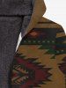 Gothic Rhombus Plaid Print Full Zipper Pockets Fleece Lining Hoodie For Men -  