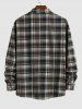 Men's Casual Turn Down Collar Check Plaid Long Sleeves Flannel Shirt -  