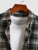 Men's Casual Turn Down Collar Check Plaid Long Sleeves Flannel Shirt -  