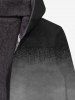 Gothic Layered Ombre Print Full Zipper Pockets Fleece Lining Hoodie For Men -  