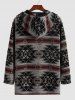 Men's Ethnic Aztec Printed Zip Fly Woolen Coat -  