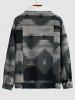 Men's Ethnic Aztec Printed Faux Fur Collar Single-breasted Woolen Jacket -  