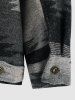 Men's Ethnic Aztec Printed Faux Fur Collar Single-breasted Woolen Jacket -  