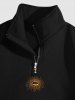 Men's Sun Eyes Star Pattern Fleece-lined Pullover Sweatshirt -  