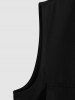 Men's Streetwear Solid Color Multi-pockets Straps Design Zip Fly Techwear Cargo Vest -  