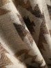Zip Up Longline Woolen Aztec Ethnic Geometric Print Pocket Hooded Coat -  