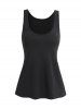 Open Front Long Belted Hooded Top And Solid Color Tank Top Set -  