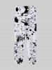 Gothic Ink Painting Splatter Print Drawstring Pocket Sweatpants For Men -  