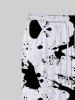 Gothic Ink Painting Splatter Print Drawstring Pocket Sweatpants For Men -  