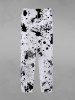 Gothic Ink Painting Splatter Print Drawstring Pocket Sweatpants For Men -  