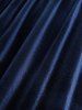 T-shirt Fleur Panneau avec Chaîne de Grande Taille à Col avec Trou de Serrure - Bleu profond 2X | US 18-20
