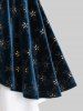 T-shirt Fleuri Chaîne Panneau en Dentelle de Grande Taille à Volants - Bleu profond M | US 10